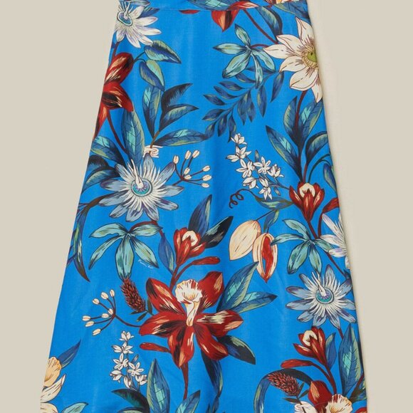 Blue Surreal Flowers Lenzing™ Ecovero™ Midi Skirt - Picture 5 of 8